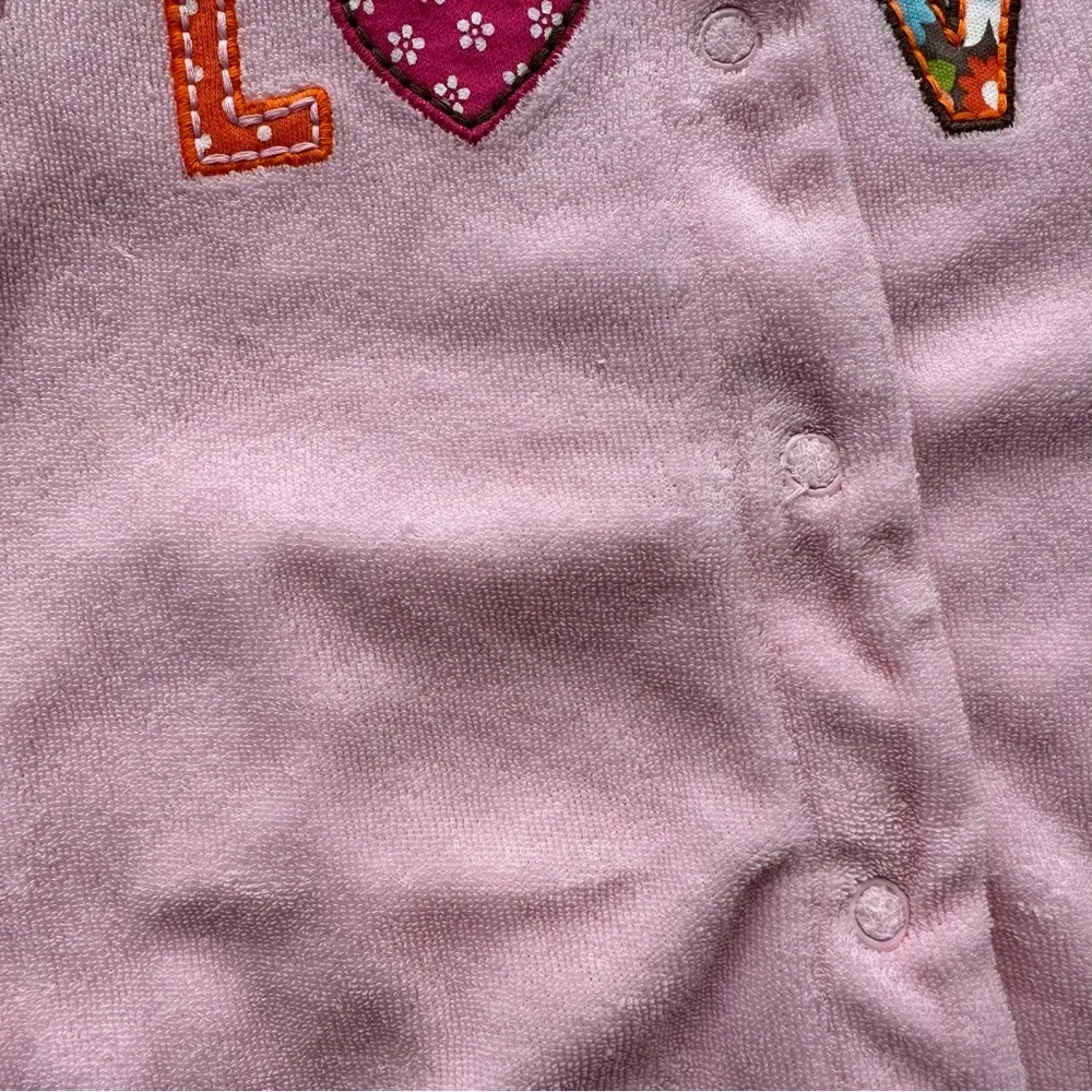 Carter’s Love Terrycloth Footed One Piece Pajamas in Light Pink - Size 9 Months